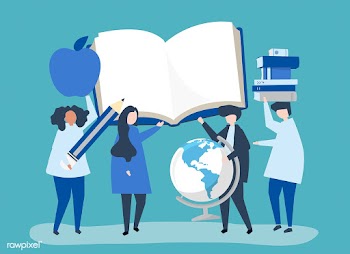 People with education related icons | Free stock vector - 480906