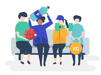 People with exercise related items on a couch | Free stock vector - 479413
