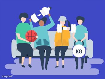 People with exercise related items on a couch | Free stock vector - 479448