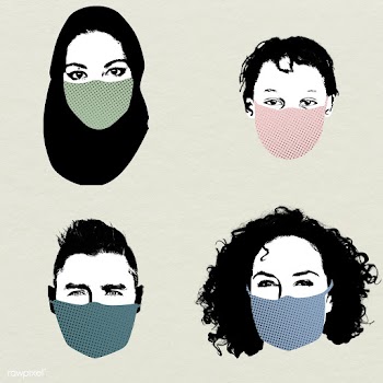 People with face masks during coronavirus outbreak element | Free  illustration - 2315831