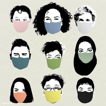 People with face masks during coronavirus outbreak element | Free  illustration - 2315839