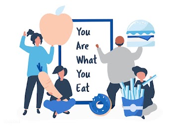 People with food icons illustration | Free stock vector - 479689