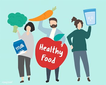 People with healthy food illustration | Free stock vector - 469989