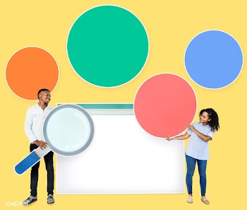 People with search engine icons | Free stock psd mockup - 458054