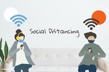 People with social distancing in public | Free  illustration - 2312152