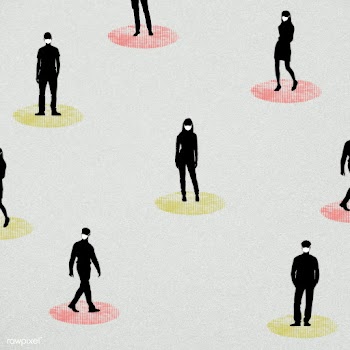 People with social distancing in public | Free  illustration - 2312297