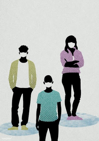 People with social distancing in public | Free  illustration - 2313414