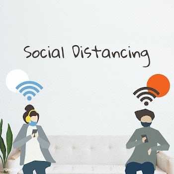 People with social distancing in public mockup | Free  illustration - 2312153