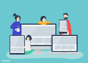 People with web design concept illustration | Free stock vector - 479235
