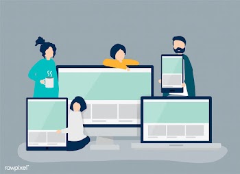People with web design concept illustration | Free stock vector - 479992