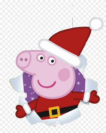 Peppa Pig Christmas Clipart Black And White - Peppa Pig Merry Christmas