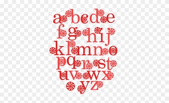 Peppermint Alphabet Scrapbook Clip Art Christmas Cut - E By Design Pmce11bk4-18 Monogram Print Pillow, 18"