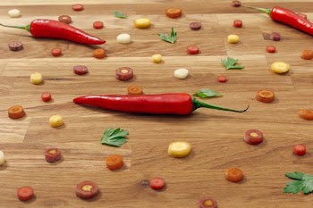 Peppers And Vegetables Angle View