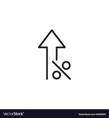 percentage up arrow abstract line art icon