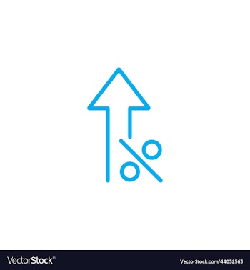 percentage up arrow abstract line art icon