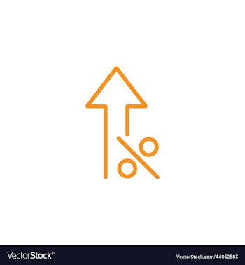 percentage up arrow abstract line art icon
