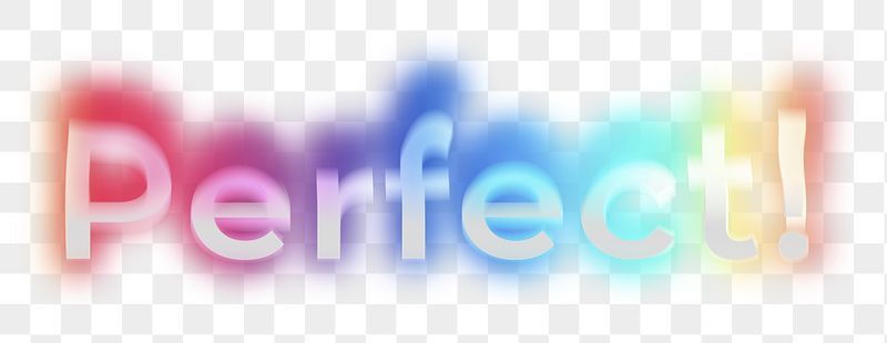 Perfect! png word sticker, neon | Free PNG - rawpixel