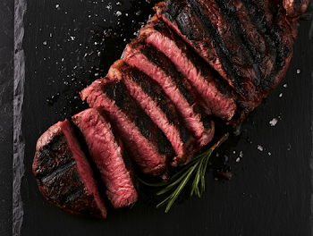Perfectly Grilled Medium-Rare Steak with Rosemary
