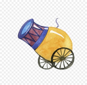 Performance Circus Illustration - Vector color painted circus cannon 
