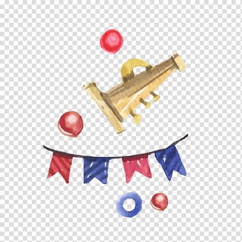 Performance Circus Watercolor painting, Speaker flag transparent background PNG clipart