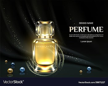 perfume bottle with crystals on shining