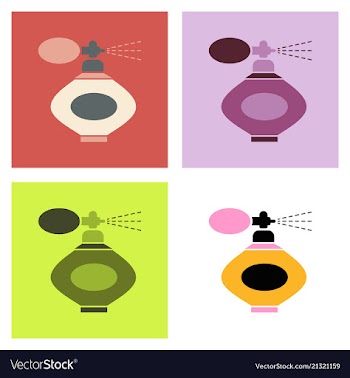Perfume glass bottles various shapes caps and vector image
