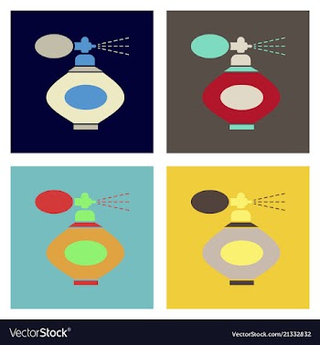 Perfume glass bottles various shapes caps and vector image
