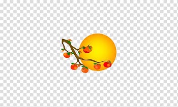 Persimmon Orange Moon, Mid-Autumn Festival and moon persimmon transparent background PNG clipart