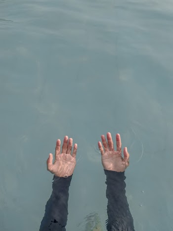 Person's Hand on Water
