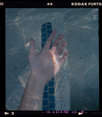 Person's Left Hand Underwater