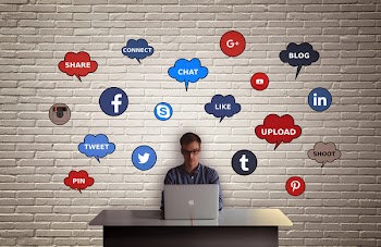  Person connecting and sharing using social media networks 