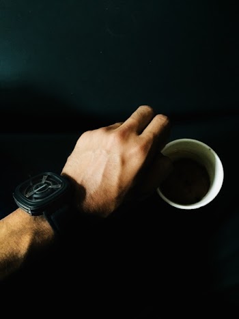 Person Hand and Cup of Coffee