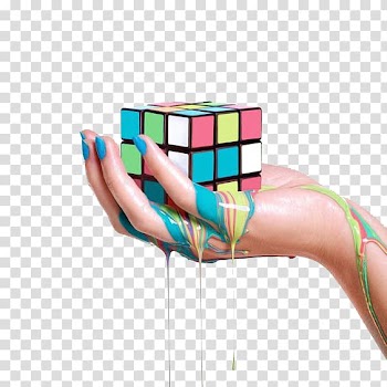 Person holding 3x3 Rubik's cube, Rubiks Cube Art Printmaking Printing Surrealism, Color Cube transparent background PNG clipart