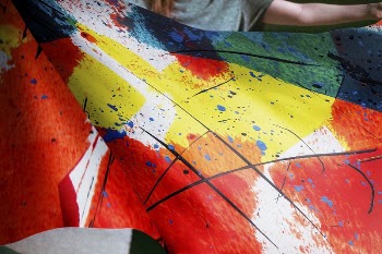 Person holding abstract painting flag | Free Photo - rawpixel