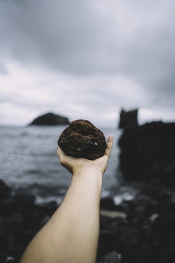 Person Holding Brown Rock