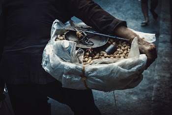 person holding bunch of peanut
