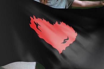 Person holding burning heart flag, | Free Photo - rawpixel
