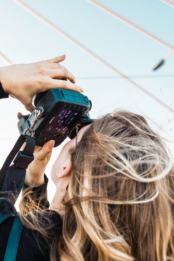 person holding camera