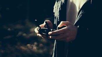 person holding controller