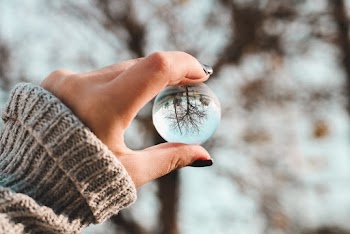 Person Holding Glass Ball