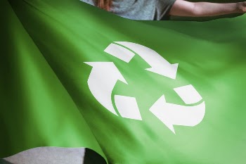 Person holding green recycle flag, | Free Photo - rawpixel
