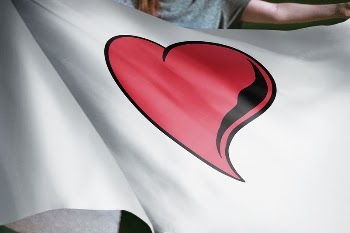 Person holding heart sticker flag, | Free Photo - rawpixel
