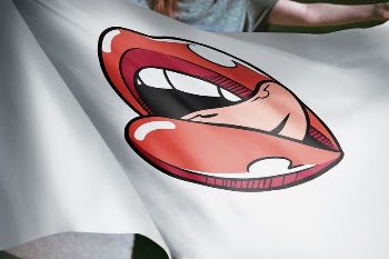Person holding lips sticker flag | Free Photo - rawpixel