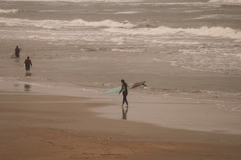 Person Holding of Green Surfing Board Near Lake