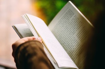person holding opened book
