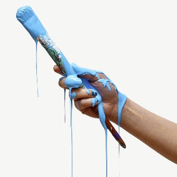 Person holding paint brush element, | Free PSD - rawpixel