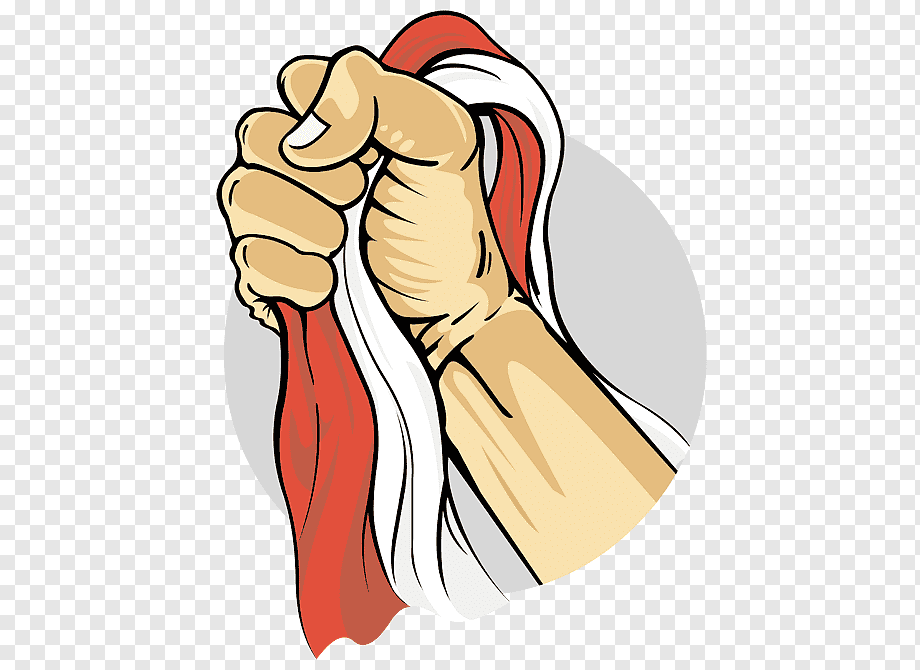 person holding red and white textile illustration, Indonesia Hari Bela Negara Operation Kraai Ministry of Defence, vektor, hand, human, fictional Character png