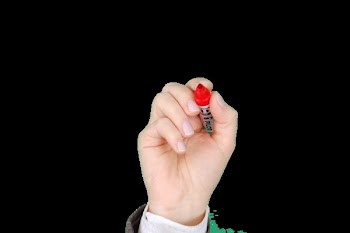 Person Holding Red Marker