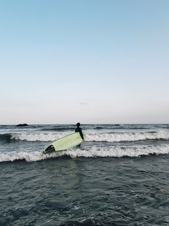 Person Holding Surf Board