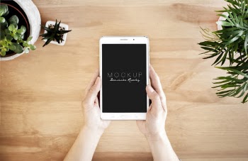 Person Holding White Samsung Tablet 